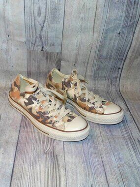 CONVERSE Chuck Taylor All Star OX Brown Camouflage Sneakers Womens Size 8